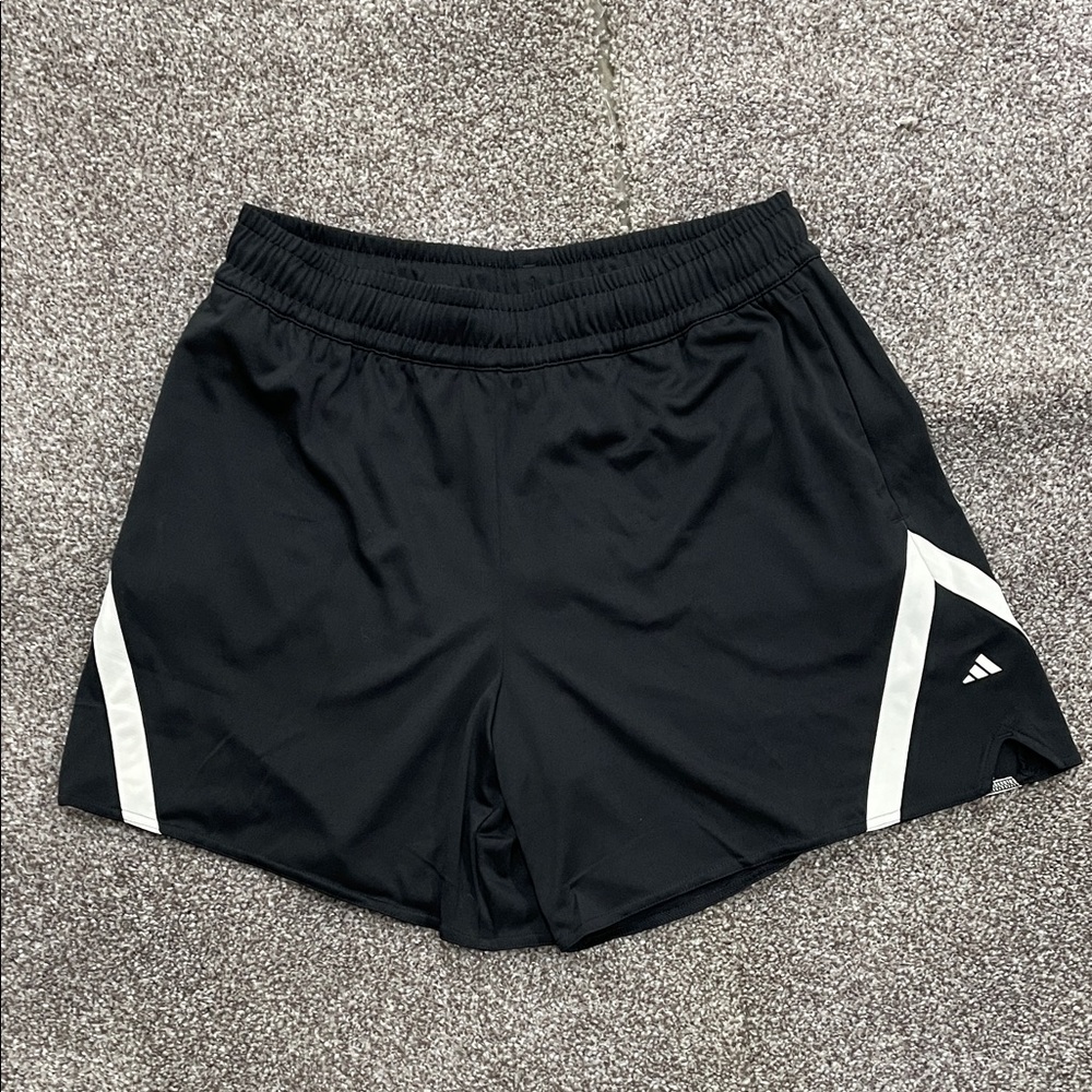 adidas Black Athletic Shorts with White Accents